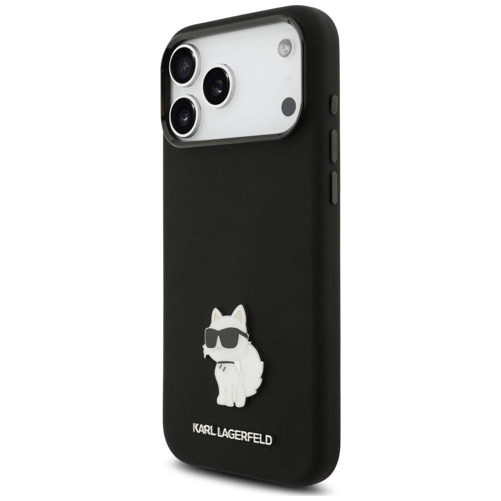Etui Karl Lagerfeld Silicone Choupette Metal Pin iPhone 18 Pro Max / 17 Pro Max - czarne_1