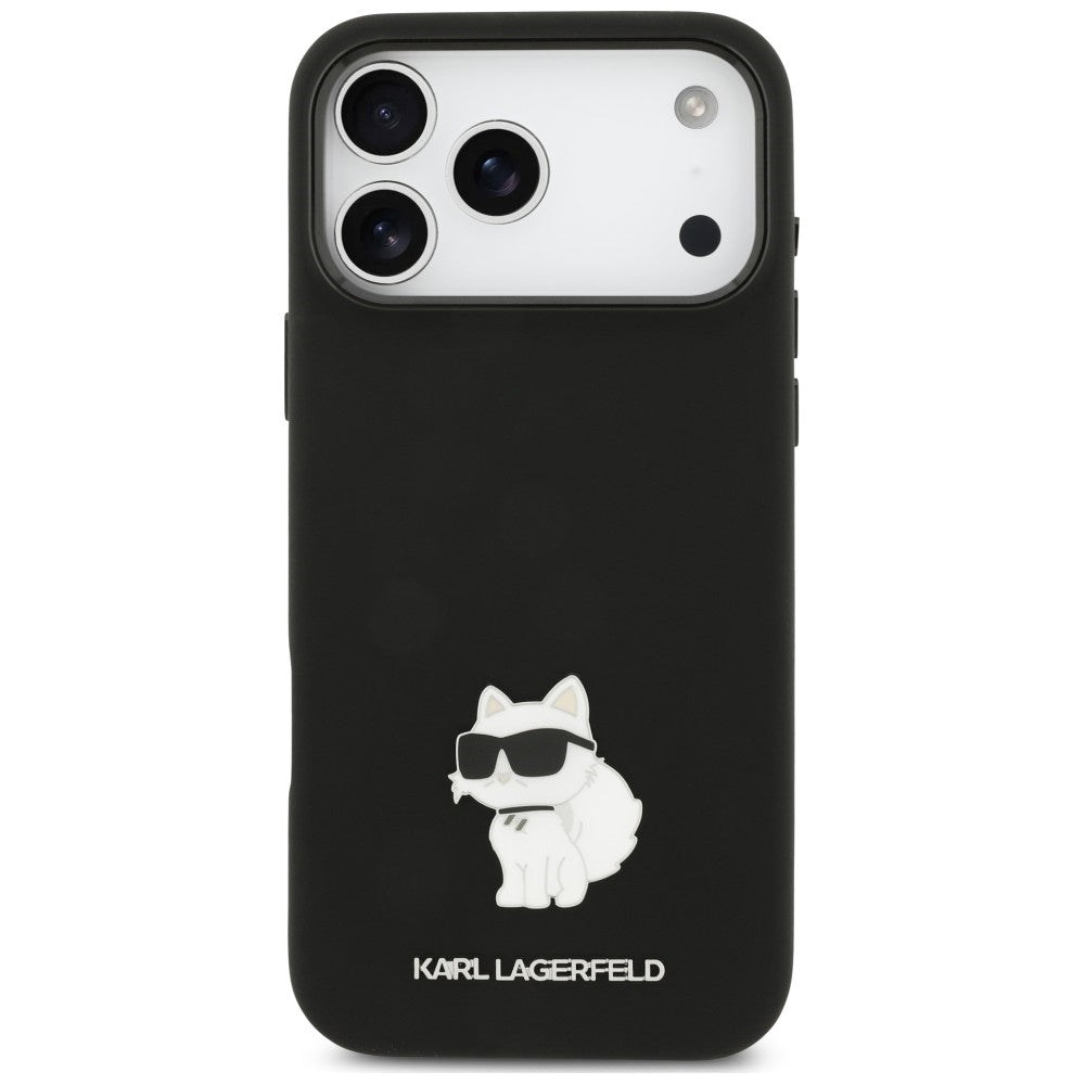 Etui Karl Lagerfeld Silicone Choupette Metal Pin iPhone 18 Pro Max / 17 Pro Max - czarne_2