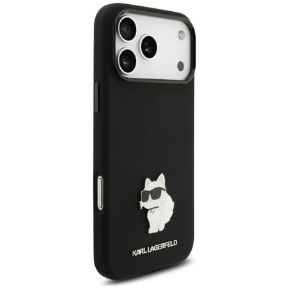 Etui Karl Lagerfeld Silicone Choupette Metal Pin iPhone 18 Pro Max / 17 Pro Max - czarne_3