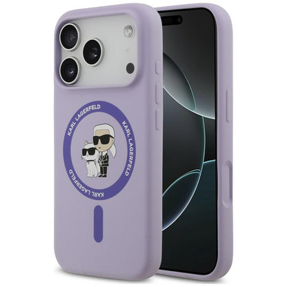 Etui Karl Lagerfeld Silicone Karl&Choupette Ring MagSafe na iPhone 18 Pro / 17 Pro - fioletowe_0