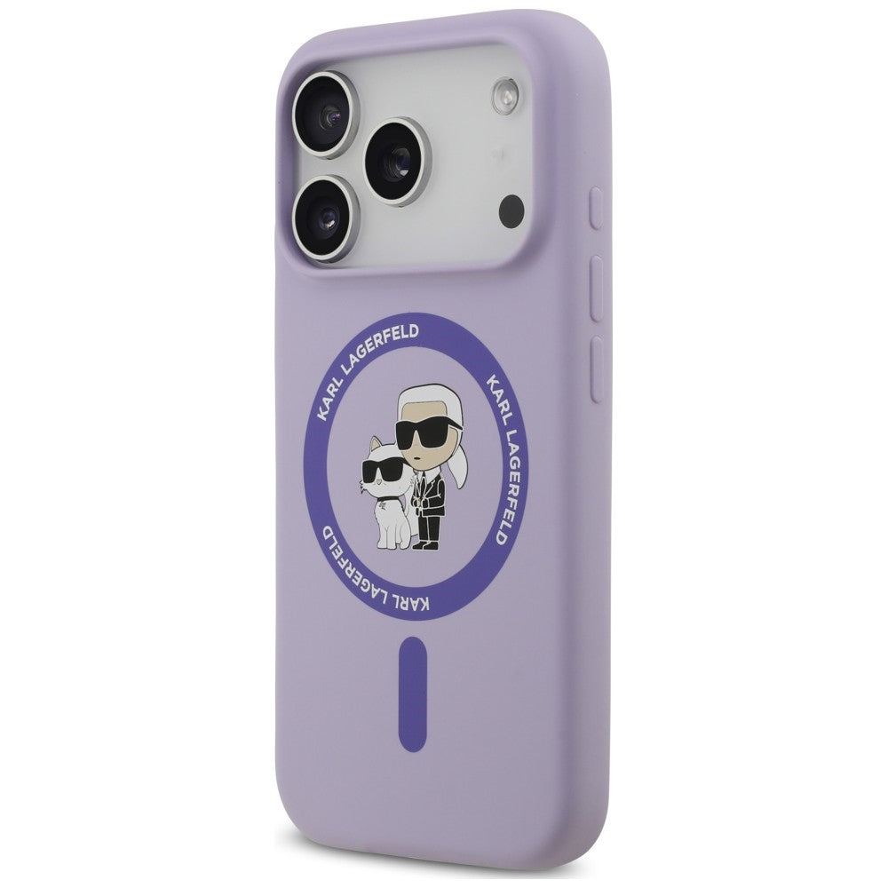 Etui Karl Lagerfeld Silicone Karl&Choupette Ring MagSafe na iPhone 18 Pro / 17 Pro - fioletowe_1