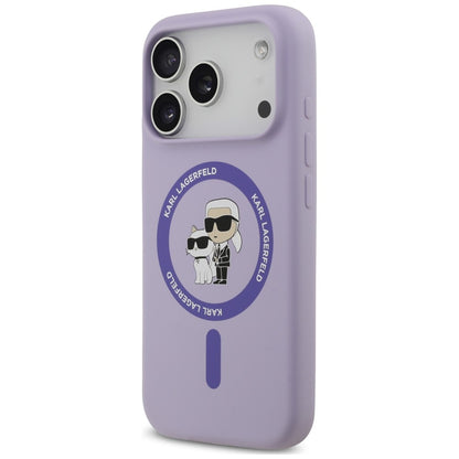 Etui Karl Lagerfeld Silicone Karl&Choupette Ring MagSafe na iPhone 18 Pro / 17 Pro - fioletowe_1
