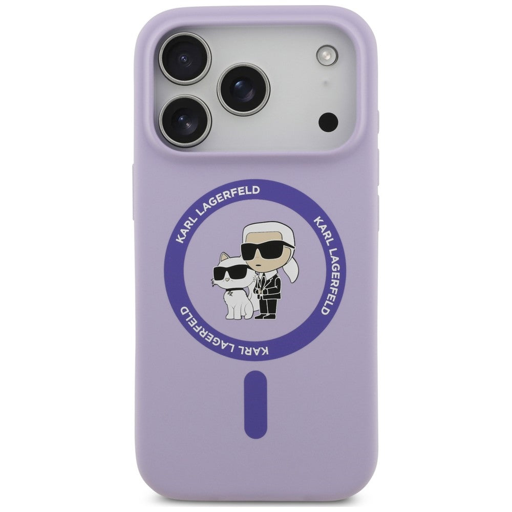 Etui Karl Lagerfeld Silicone Karl&Choupette Ring MagSafe na iPhone 18 Pro / 17 Pro - fioletowe_2