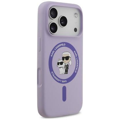 Etui Karl Lagerfeld Silicone Karl&Choupette Ring MagSafe na iPhone 18 Pro / 17 Pro - fioletowe_3