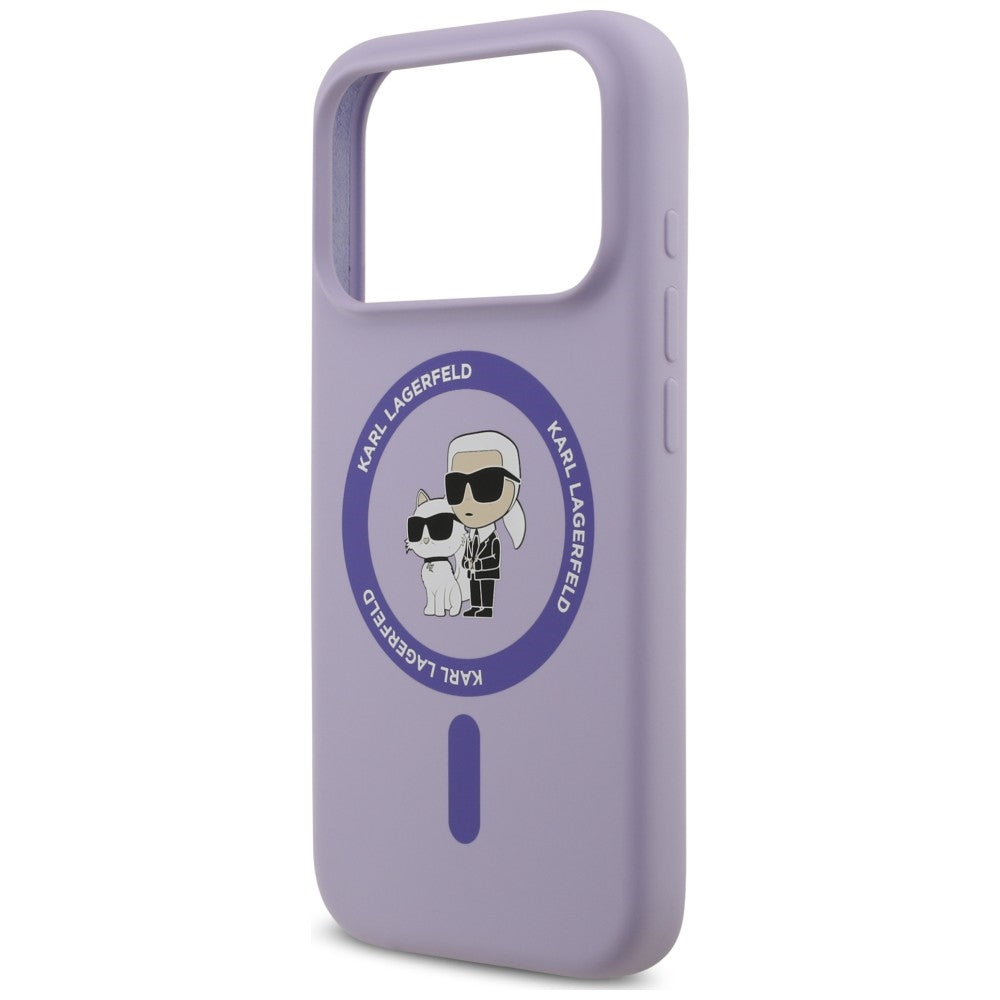 Etui Karl Lagerfeld Silicone Karl&Choupette Ring MagSafe na iPhone 18 Pro / 17 Pro - fioletowe_5