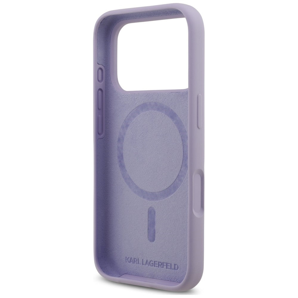 Etui Karl Lagerfeld Silicone Karl&Choupette Ring MagSafe na iPhone 18 Pro / 17 Pro - fioletowe_6