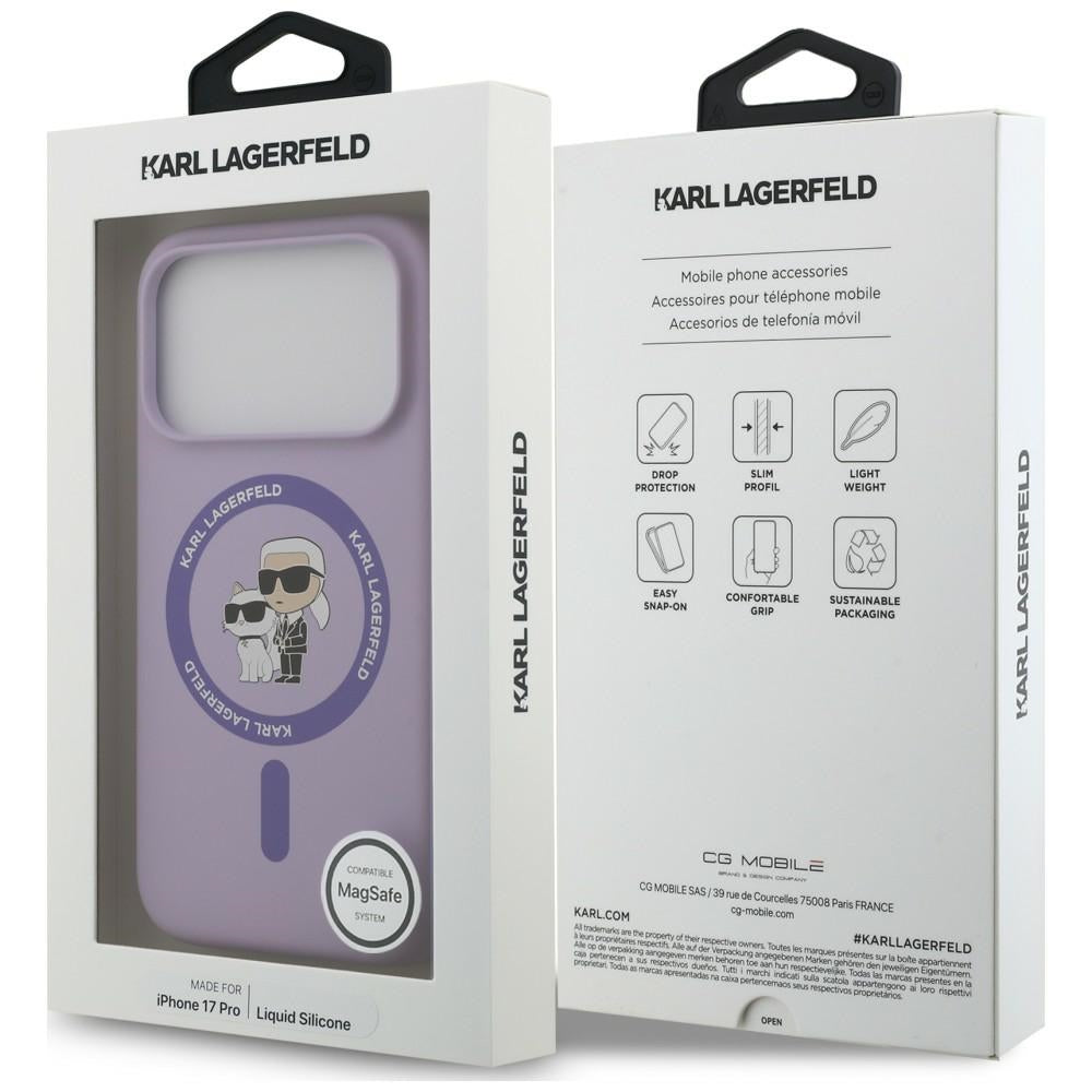 Etui Karl Lagerfeld Silicone Karl&Choupette Ring MagSafe na iPhone 18 Pro / 17 Pro - fioletowe_7
