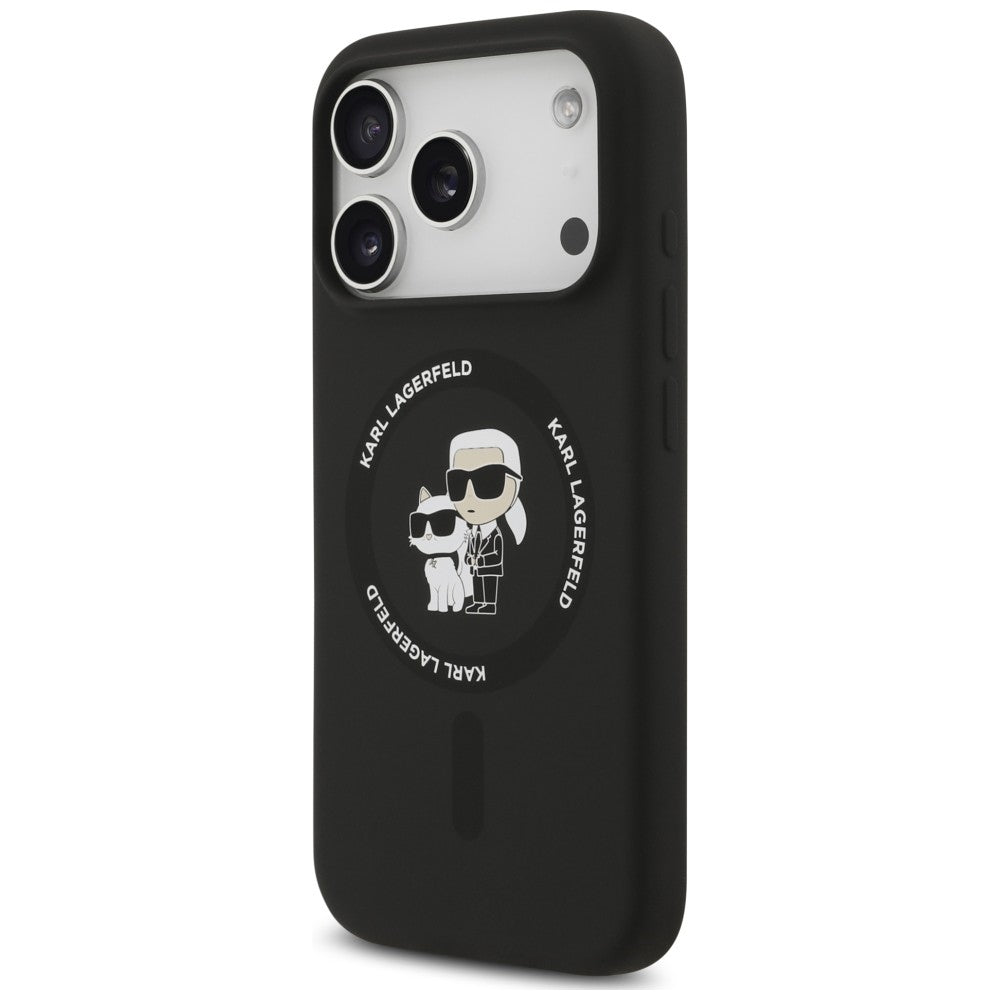 Etui Karl Lagerfeld Silicone Karl&Choupette Ring MagSafe na iPhone 18 Pro Max / 17 Pro Max - czarne_1