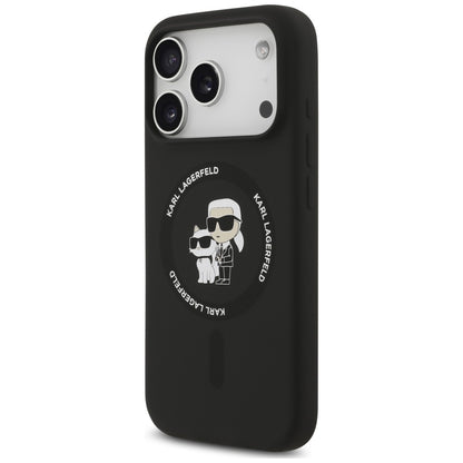Etui Karl Lagerfeld Silicone Karl&Choupette Ring MagSafe na iPhone 18 Pro Max / 17 Pro Max - czarne_1