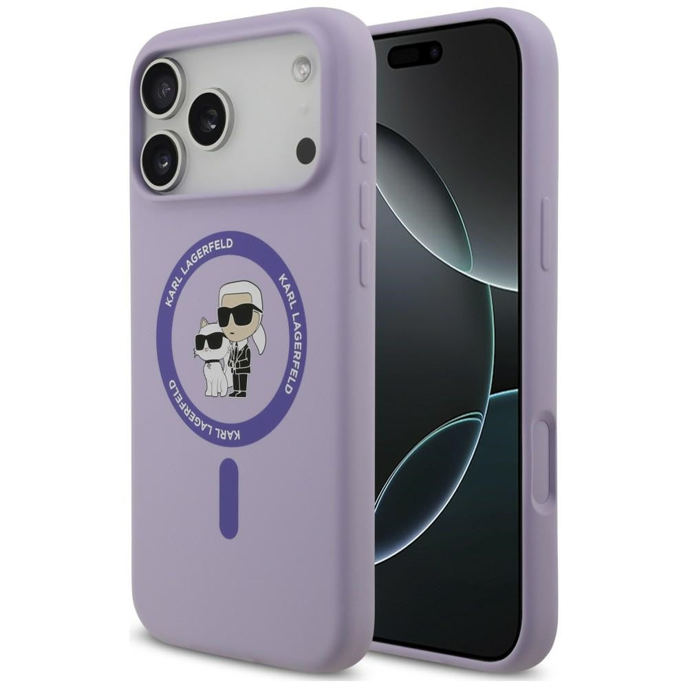 Etui Karl Lagerfeld Silicone Karl&Choupette Ring MagSafe na iPhone 18 Pro Max / 17 Pro Max - fioletowe_0