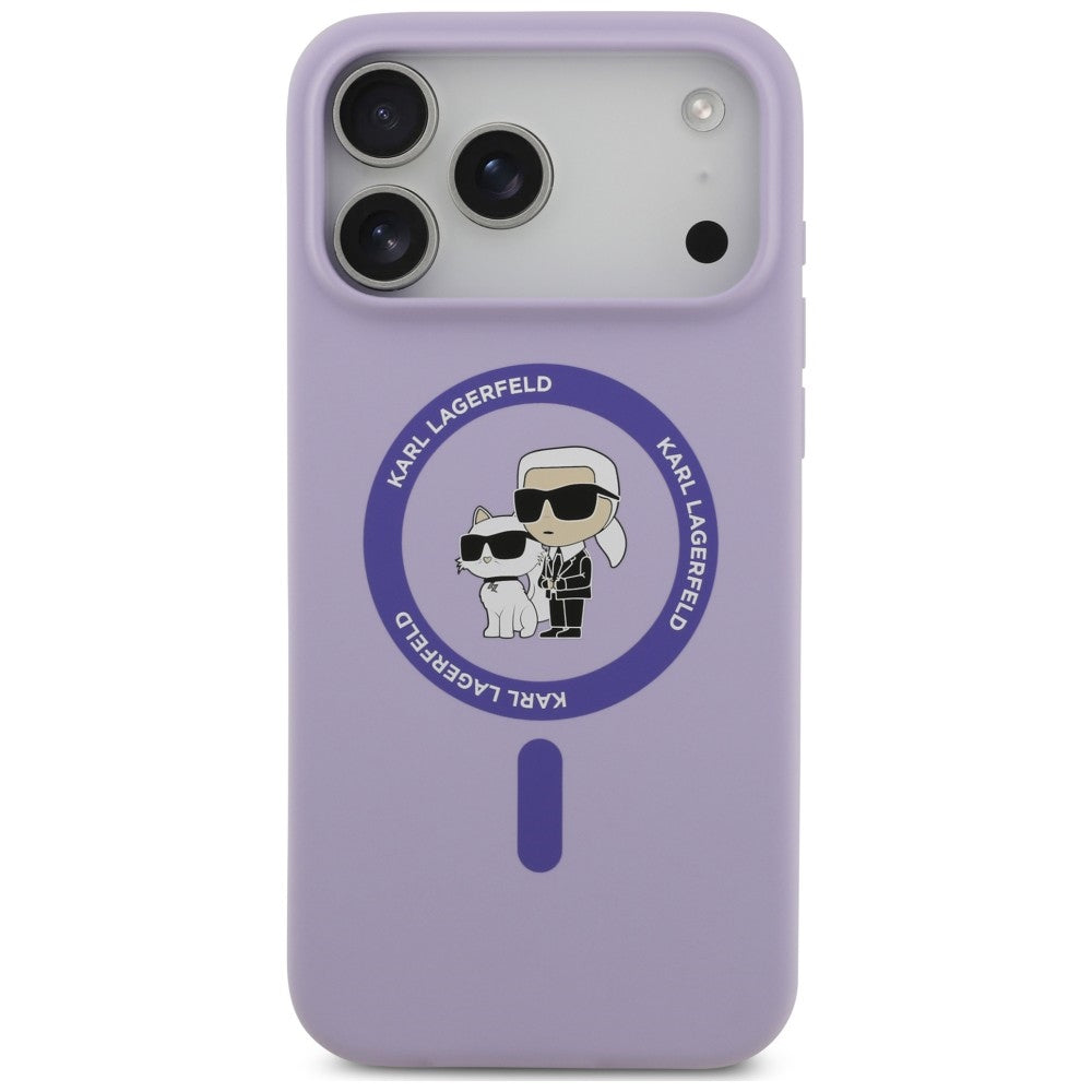 Etui Karl Lagerfeld Silicone Karl&Choupette Ring MagSafe na iPhone 18 Pro Max / 17 Pro Max - fioletowe_2