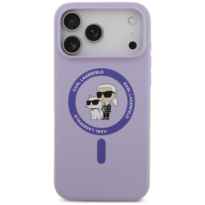 Etui Karl Lagerfeld Silicone Karl&Choupette Ring MagSafe na iPhone 18 Pro Max / 17 Pro Max - fioletowe_2