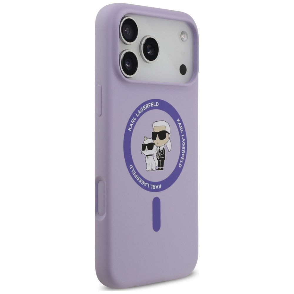 Etui Karl Lagerfeld Silicone Karl&Choupette Ring MagSafe na iPhone 18 Pro Max / 17 Pro Max - fioletowe_3