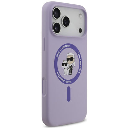 Etui Karl Lagerfeld Silicone Karl&Choupette Ring MagSafe na iPhone 18 Pro Max / 17 Pro Max - fioletowe_3