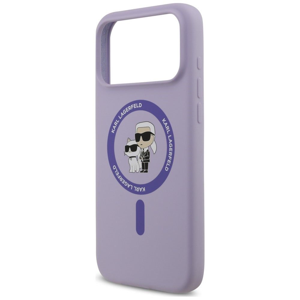 Etui Karl Lagerfeld Silicone Karl&Choupette Ring MagSafe na iPhone 18 Pro Max / 17 Pro Max - fioletowe_5