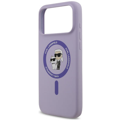 Etui Karl Lagerfeld Silicone Karl&Choupette Ring MagSafe na iPhone 18 Pro Max / 17 Pro Max - fioletowe_5