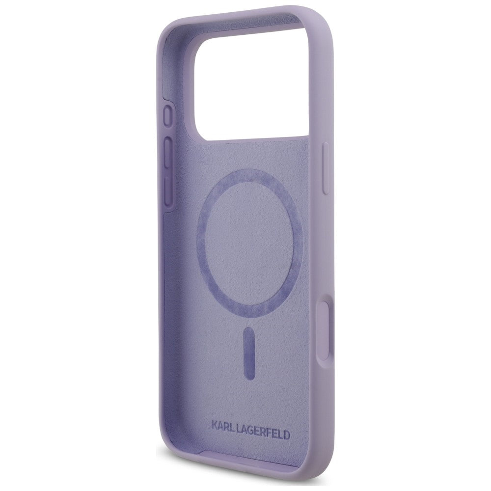 Etui Karl Lagerfeld Silicone Karl&Choupette Ring MagSafe na iPhone 18 Pro Max / 17 Pro Max - fioletowe_6
