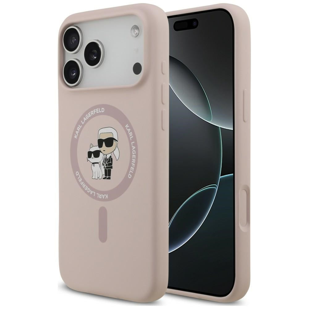 Etui Karl Lagerfeld Silicone Karl&Choupette Ring MagSafe na iPhone 18 Pro Max / 17 Pro Max - różowe_0