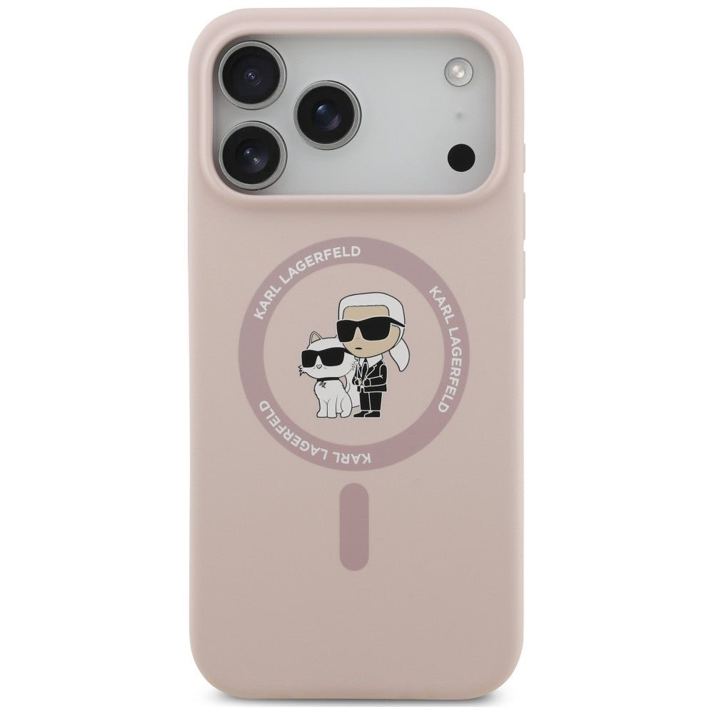 Etui Karl Lagerfeld Silicone Karl&Choupette Ring MagSafe na iPhone 18 Pro Max / 17 Pro Max - różowe_2