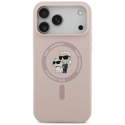 Etui Karl Lagerfeld Silicone Karl&Choupette Ring MagSafe na iPhone 18 Pro Max / 17 Pro Max - różowe_2