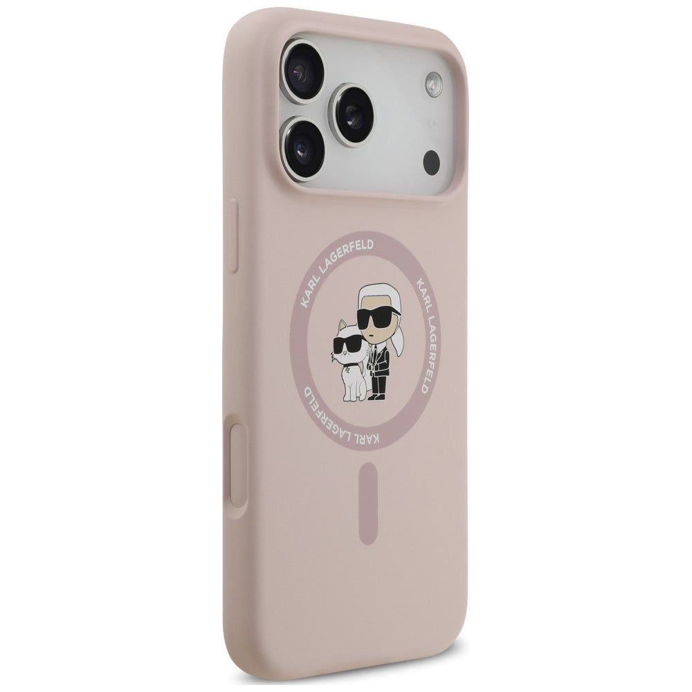 Etui Karl Lagerfeld Silicone Karl&Choupette Ring MagSafe na iPhone 18 Pro Max / 17 Pro Max - różowe_3