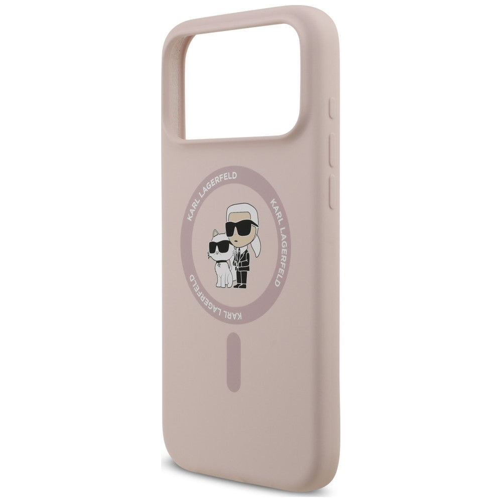 Etui Karl Lagerfeld Silicone Karl&Choupette Ring MagSafe na iPhone 18 Pro Max / 17 Pro Max - różowe_5