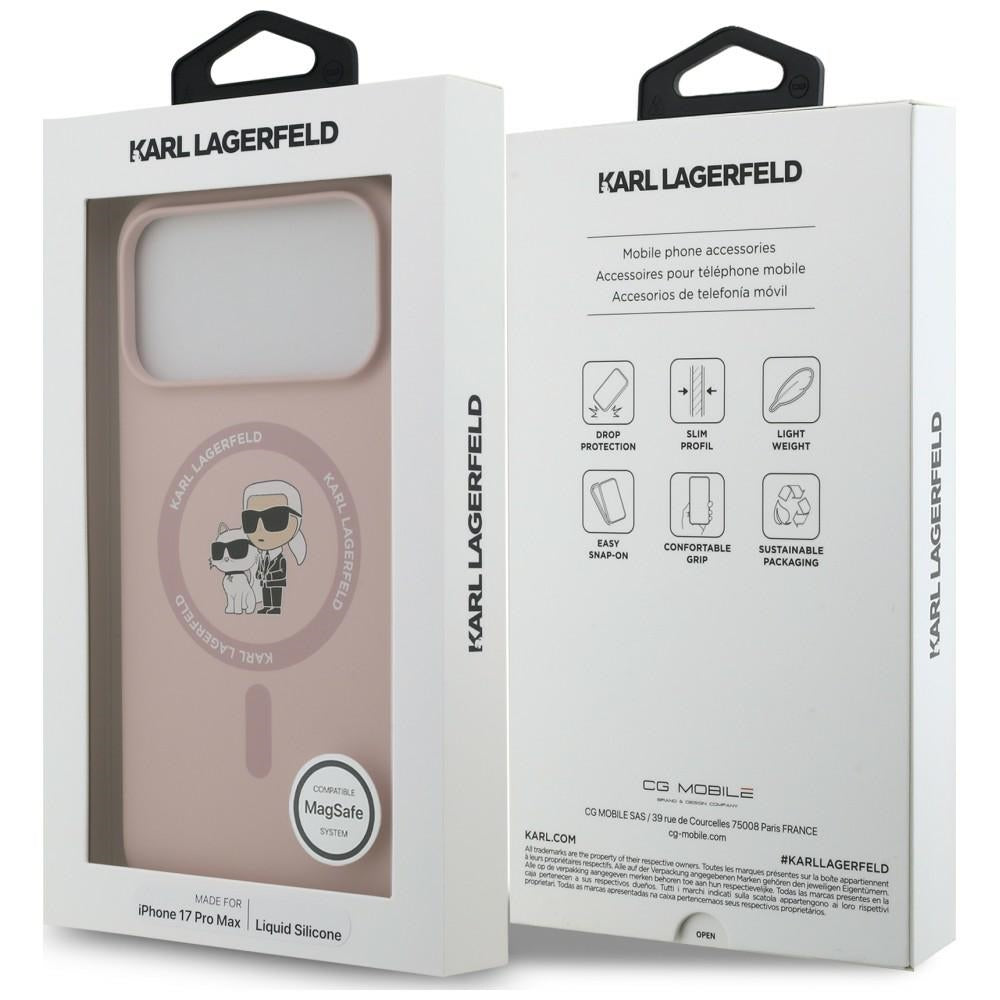 Etui Karl Lagerfeld Silicone Karl&Choupette Ring MagSafe na iPhone 18 Pro Max / 17 Pro Max - różowe_7