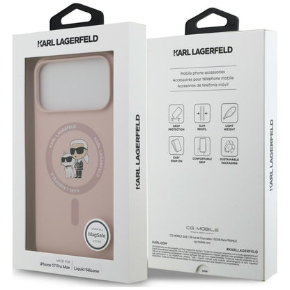 Etui Karl Lagerfeld Silicone Karl&Choupette Ring MagSafe na iPhone 18 Pro Max / 17 Pro Max - różowe_7
