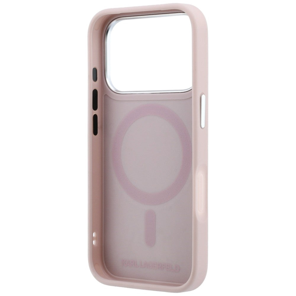Etui Karl Lagerfeld with Ring Stand 360 Choupette Head Pin MagSafe na iPhone 18 Pro / 17 Pro - różowe_6