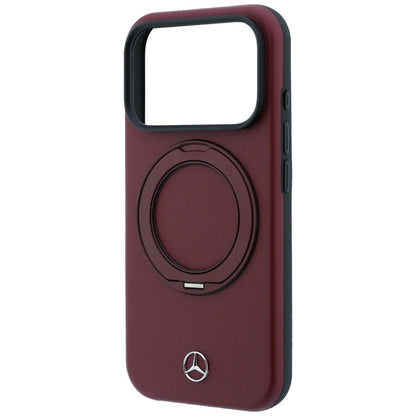 Etui Mercedes Leather with Ring Stand MagSafe na iPhone 18 Pro / 17 Pro - burgundowe_5