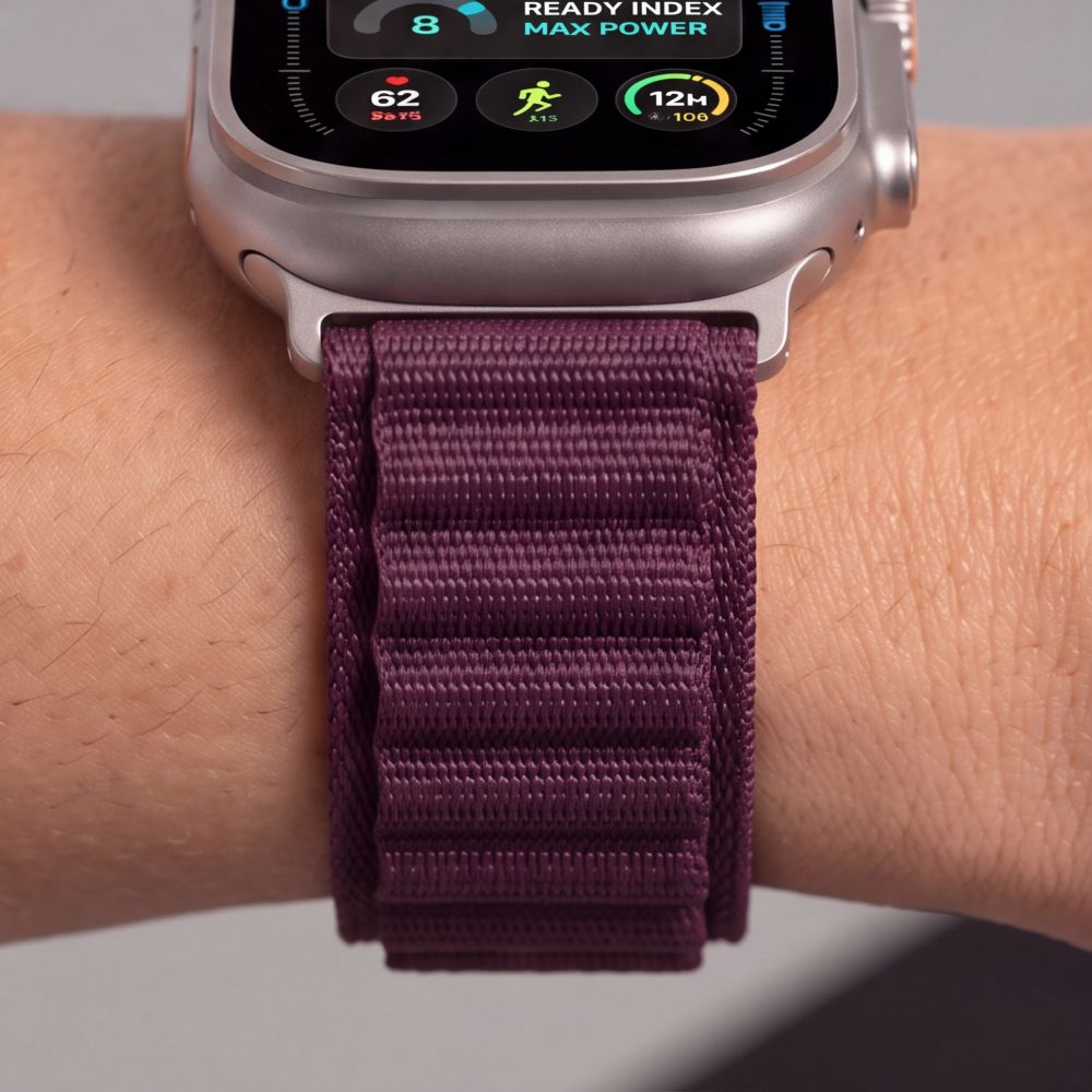 Pasek Tech-Protect Nylon Pro na Apple Watch 44 / 45 / 46 / 49 mm - burgundowy_7