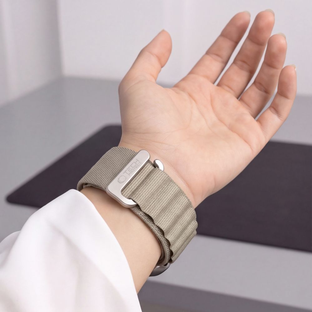 Pasek Tech-Protect Nylon Pro na Apple Watch 44 / 45 / 46 / 49 mm - beżowo-oliwkowy_4