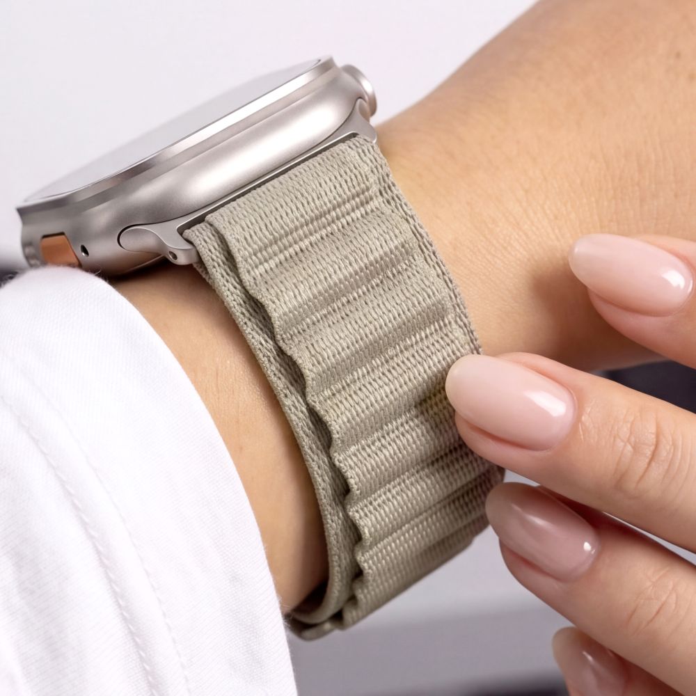 Pasek Tech-Protect Nylon Pro na Apple Watch 44 / 45 / 46 / 49 mm - beżowo-oliwkowy_7