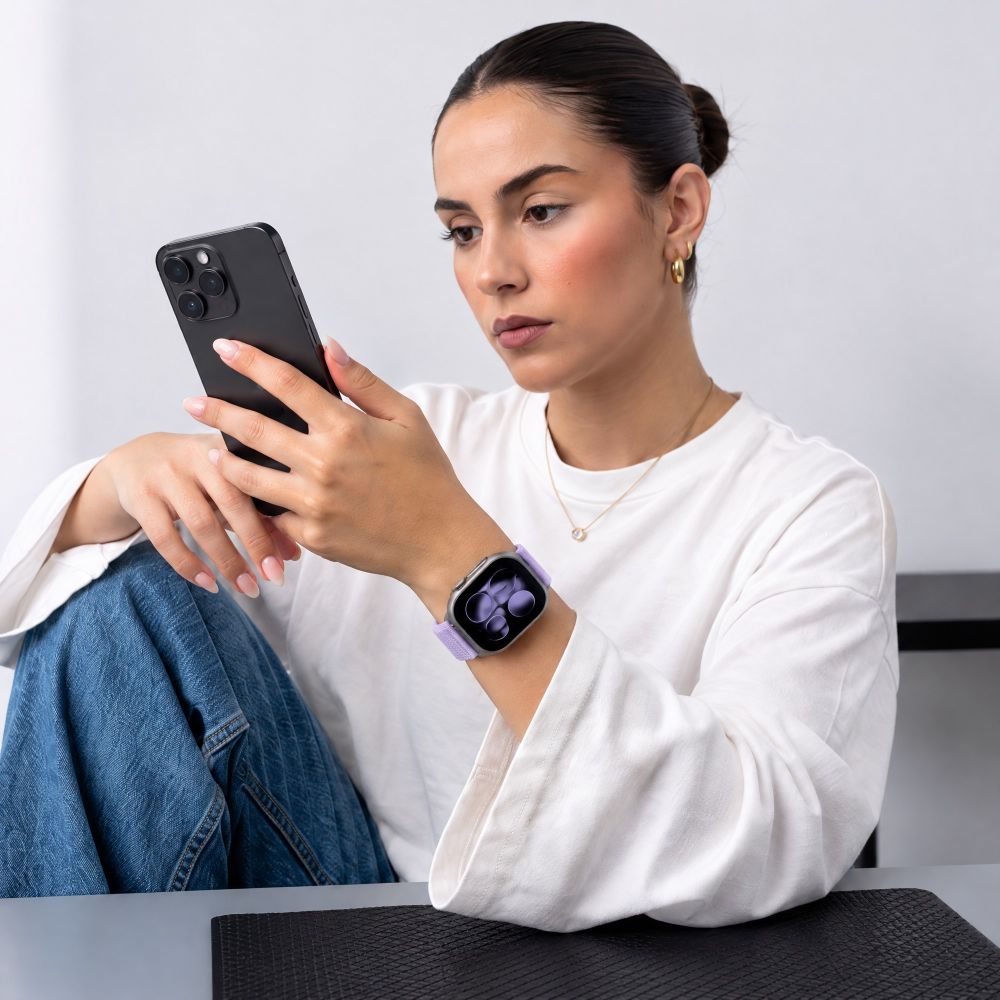 Pasek Tech-Protect NylonLoop na Apple Watch 44 / 45 / 46 / 49 mm - fioletowy_3
