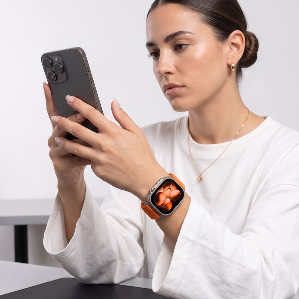 Pasek Tech-Protect NylonLoop na Apple Watch 44 / 45 / 46 / 49 mm - pomarańczowy_3
