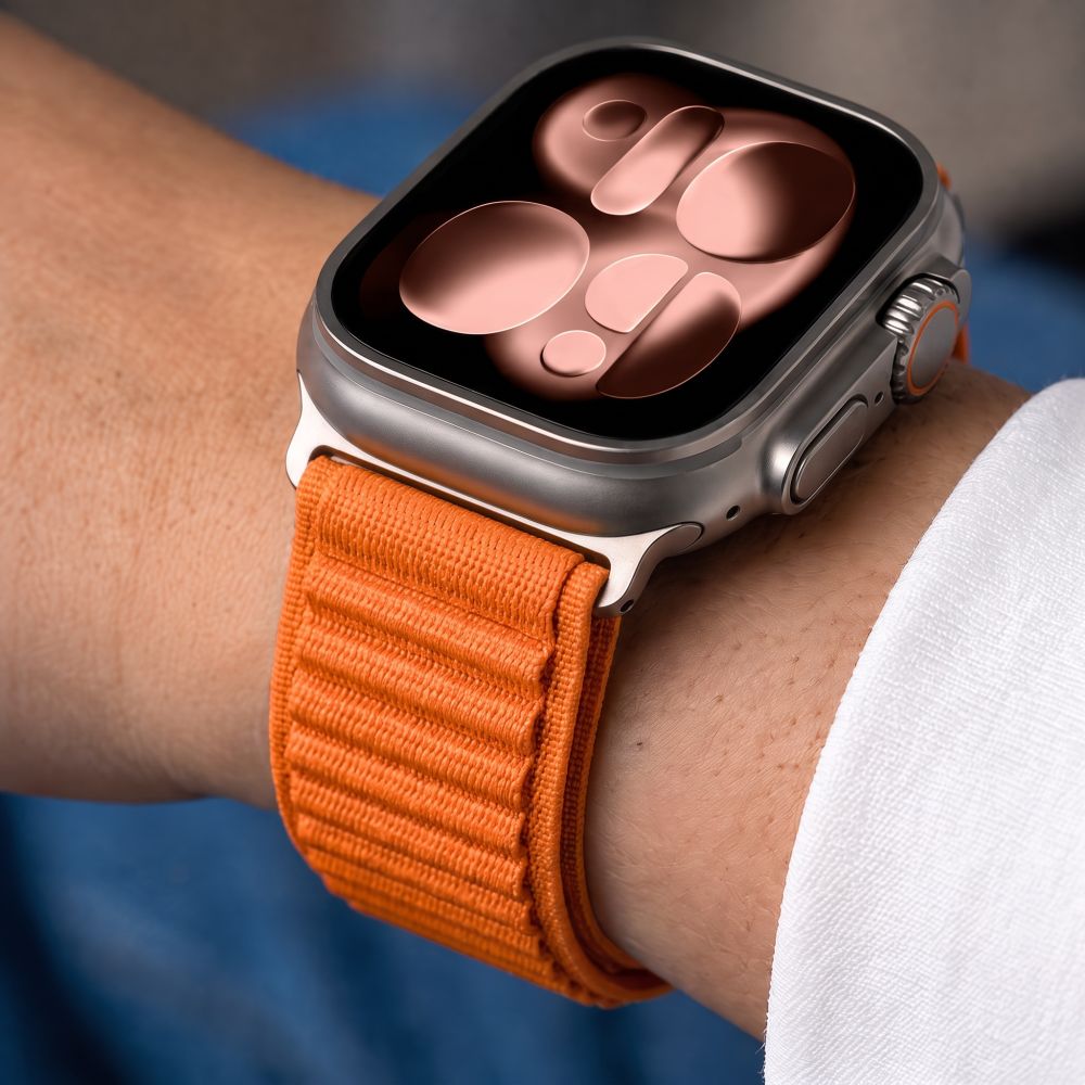 Pasek Tech-Protect NylonLoop na Apple Watch 44 / 45 / 46 / 49 mm - pomarańczowy_7