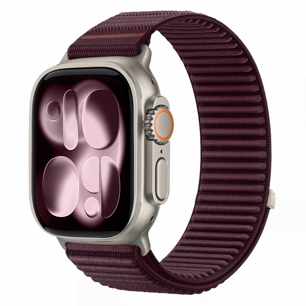 Pasek Tech-Protect NylonLoop na Apple Watch 44 / 45 / 46 / 49 mm - burgundowy_0