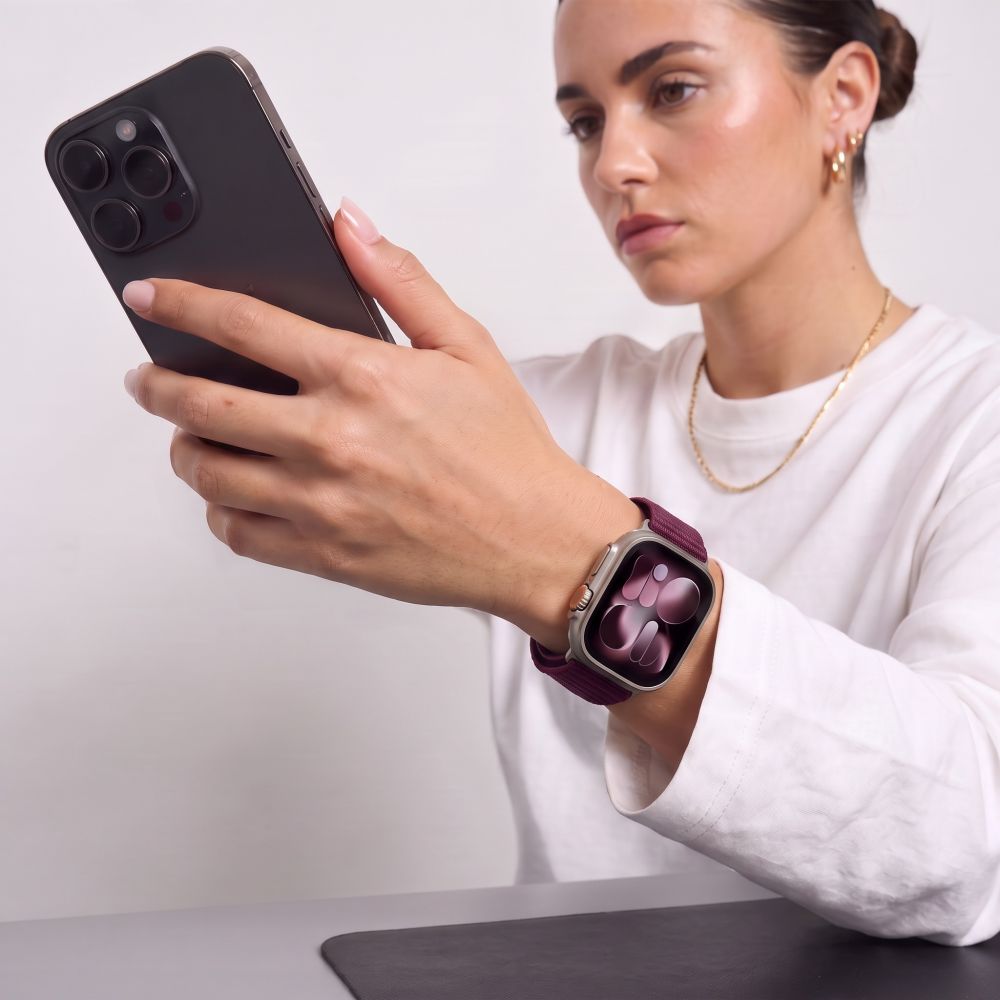 Pasek Tech-Protect NylonLoop na Apple Watch 44 / 45 / 46 / 49 mm - burgundowy_3
