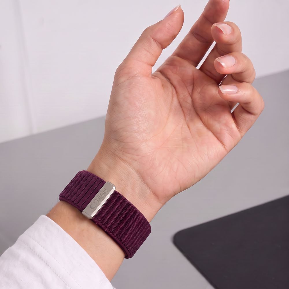 Pasek Tech-Protect NylonLoop na Apple Watch 44 / 45 / 46 / 49 mm - burgundowy_4