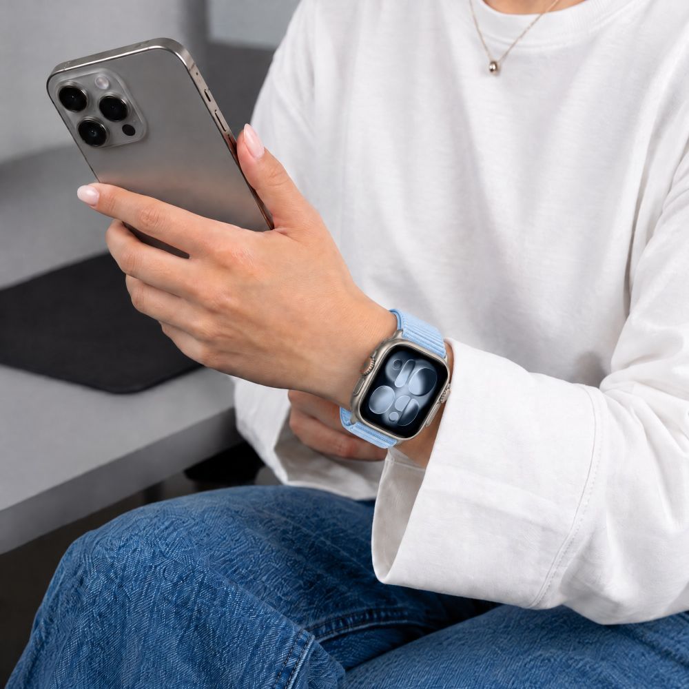 Pasek Tech-Protect NylonLoop na Apple Watch 44 / 45 / 46 / 49 mm - jasnoniebieski_4