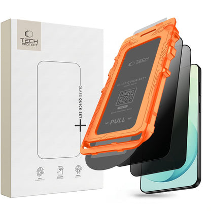 Szkło hartowane Tech-Protect Quick Set Spy+ 2-Pack prywatyzujące na Samsung Galaxy S26 FE_0