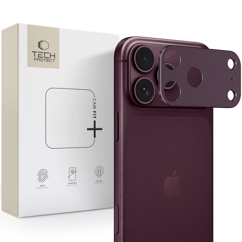 Osłona na wyspę aparatu Tech-Protect Camalloy Fit+ na iPhone 18 Pro - burgundowa_0