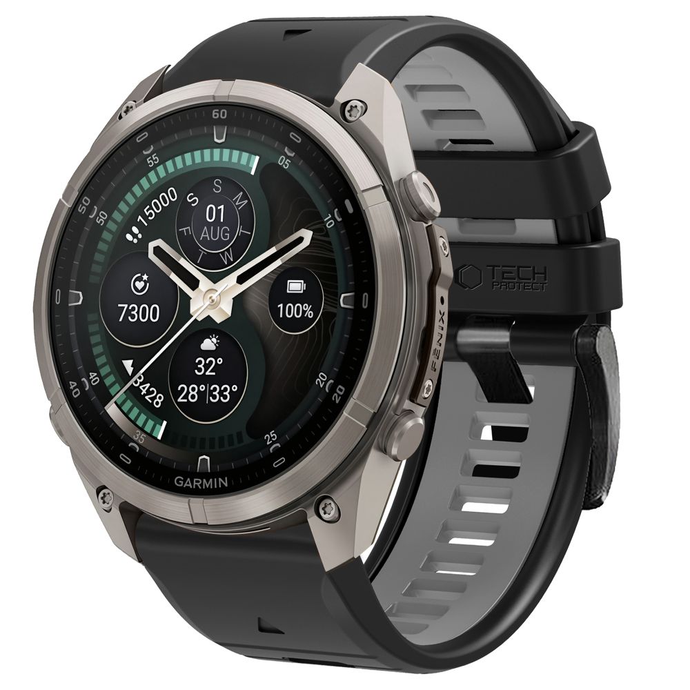 Pasek Tech-Protect Iconband Pro na Garmin Fenix 5X / 5X Plus / 6X / 6X Pro / 7X / 8 / 8 Pro / 9 / 9 Pro (51 mm) - czarno-szary_0
