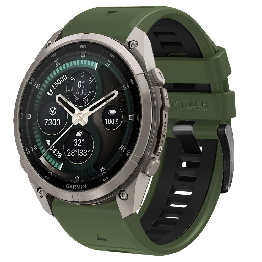 Pasek Tech-Protect Iconband Pro na Garmin Fenix 5X / 5X Plus / 6X / 6X Pro / 7X / 8 / 8 Pro / 9 / 9 Pro (51 mm) - zielono-czarny_0