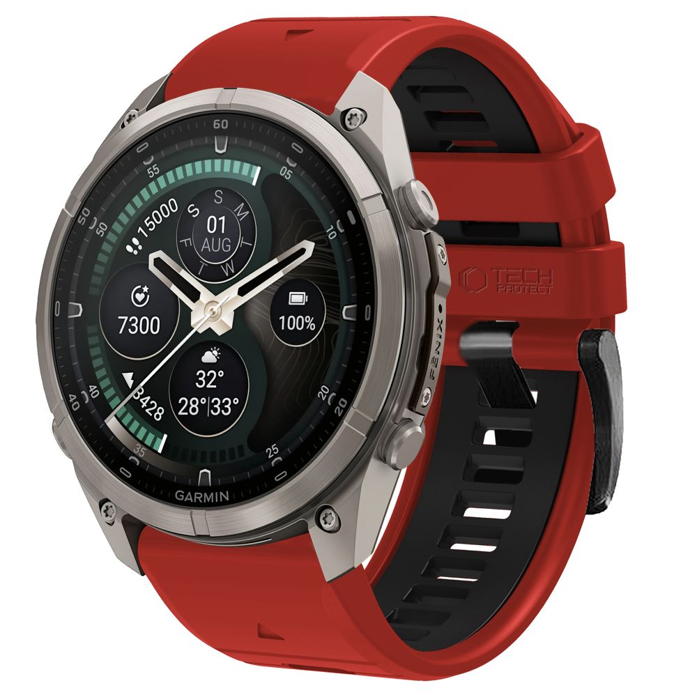 Pasek Tech-Protect Iconband Pro na Garmin Fenix 5X / 5X Plus / 6X / 6X Pro / 7X / 8 / 8 Pro / 9 / 9 Pro (51 mm) - czerwono-czarny_0