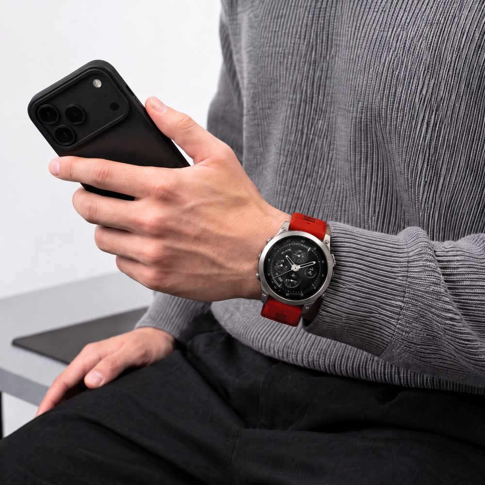 Pasek Tech-Protect Iconband Pro na Garmin Fenix 5X / 5X Plus / 6X / 6X Pro / 7X / 8 / 8 Pro / 9 / 9 Pro (51 mm) - czerwono-czarny_4