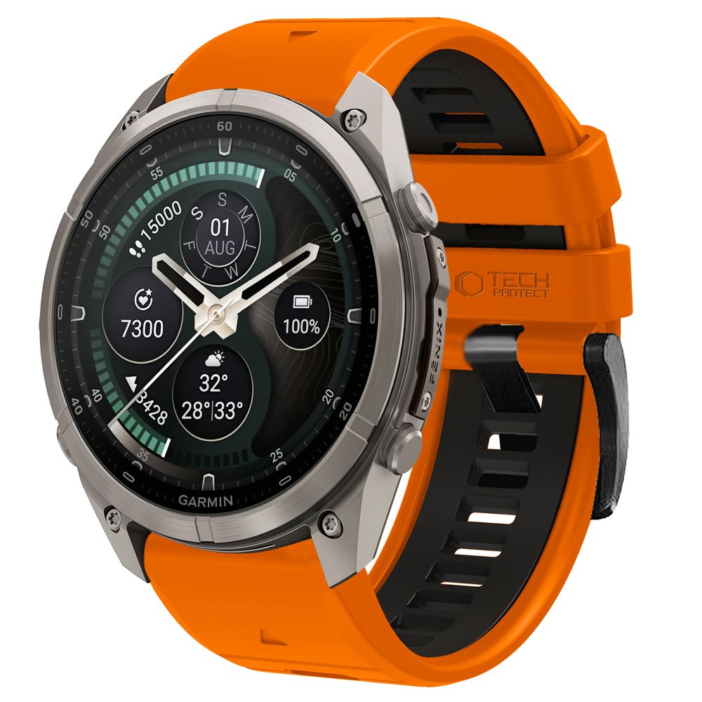 Pasek Tech-Protect Iconband Pro na Garmin Fenix 5X / 5X Plus / 6X / 6X Pro / 7X / 8 / 8 Pro / 9 / 9 Pro (47 mm) - pomarańczowo-czarny_0