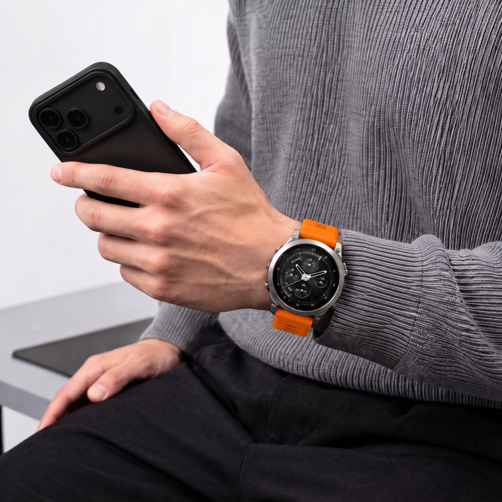 Pasek Tech-Protect Iconband Pro na Garmin Fenix 5X / 5X Plus / 6X / 6X Pro / 7X / 8 / 8 Pro / 9 / 9 Pro (47 mm) - pomarańczowo-czarny_4