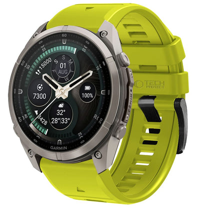 Pasek Tech-Protect Silicone na Garmin Fenix 5 / 6 / 6 Pro / 7 / 8 / 8 Pro / E / 9 / 9 Pro (47 mm) - limonkowy_0