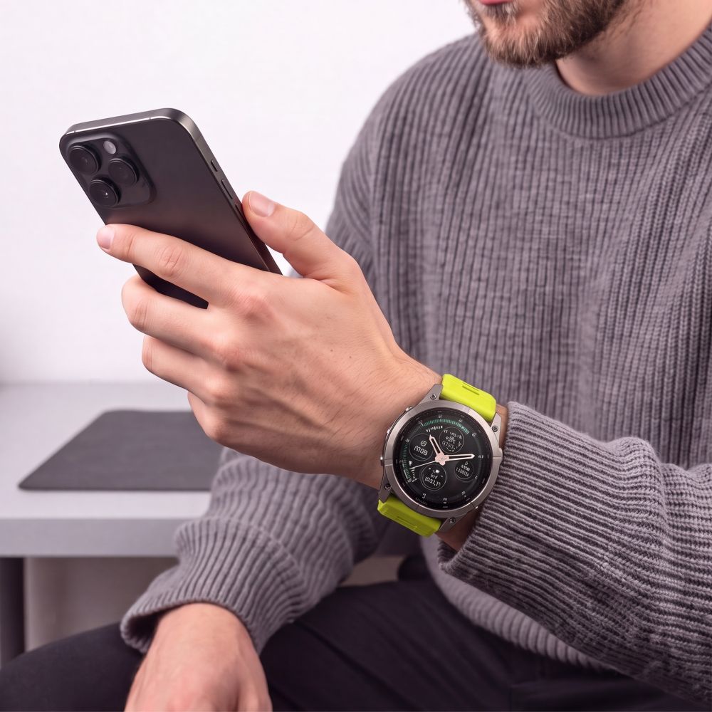 Pasek Tech-Protect Silicone na Garmin Fenix 5 / 6 / 6 Pro / 7 / 8 / 8 Pro / E / 9 / 9 Pro (47 mm) - limonkowy_7
